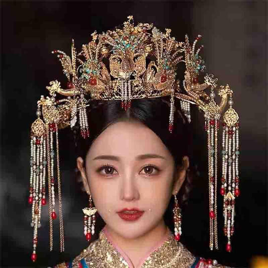 Handmade Luxurious Phoenix Coronet Crown Hair Accessory - OrientCrafted