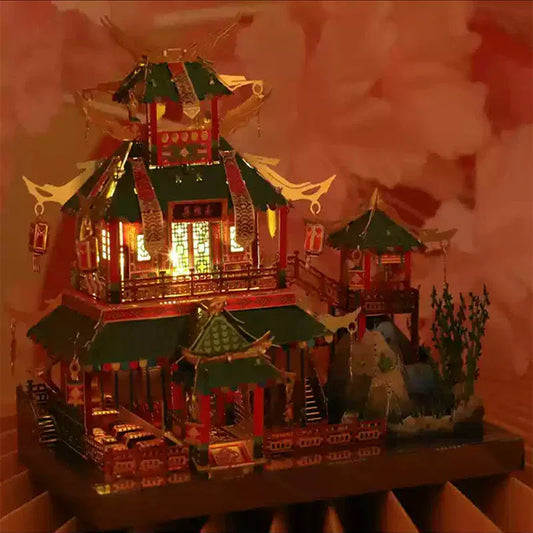 3D Metal Puzzle Traditional Chinese Architectural Model - OrientCrafted