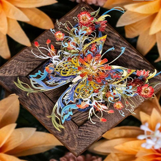 Butterfly & Flower Metal Puzzle 3D Model Assembly Toy DIY - OrientCrafted