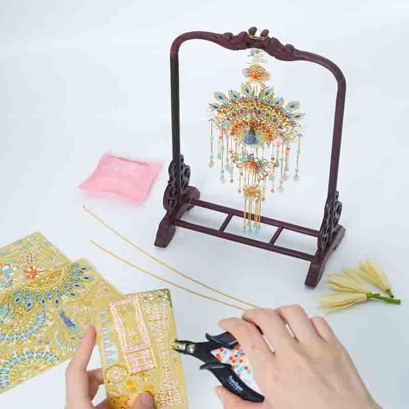 Peacock Feather Scented Sachet DIY Metal Puzzle Model Kit - OrientCrafted