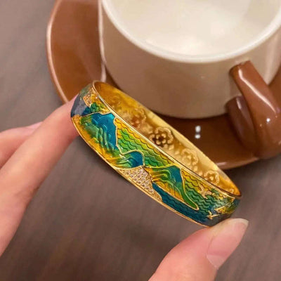 "Thousand Miles of Rivers and Mountains" Enamel Bracelet - OrientCrafted