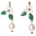 Handcrafted Cloisonné Shell Flower Earrings - OrientCrafted