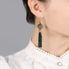 Handcrafted Cloisonné Tassel Earrings - OrientCrafted