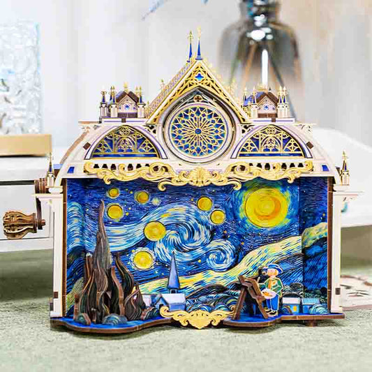 Vincent Van Gogh Starry Night 3D Metal Puzzle Model Kit - OrientCrafted