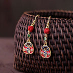 Handcrafted Cloisonné Double-Color Earrings - OrientCrafted