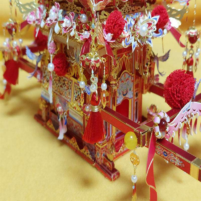 Chinese Wedding Sedan Chair 3D Puzzle Metal Assembly Model Handmade