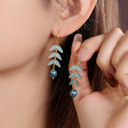 Handcrafted Cloisonné Leaf Earrings - OrientCrafted
