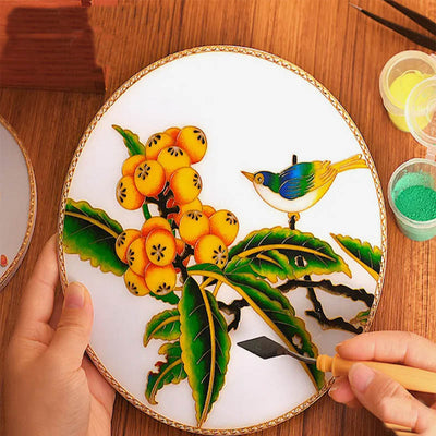 Loquat and Tit Cloisonné Enamel DIY Kit - OrientCrafted