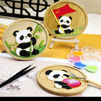 Panda Bamboo Tea Tray and Coaster Cloisonné DIY Kit - OrientCrafted