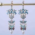 Handcrafted Cloisonné Earrings Courtly Vintage Style - OrientCrafted