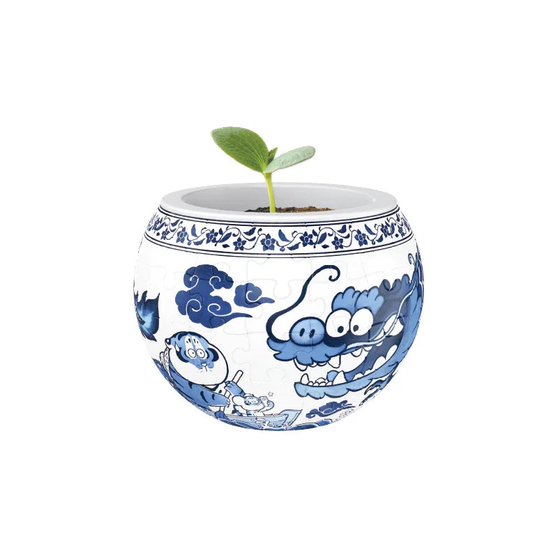 puzzle planter pot 80-Piece 3D Plant Pot Puzzle