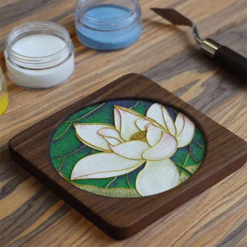 Lotus Coaster DIY Cloisonné Enamel Coasters Kit - OrientCrafted