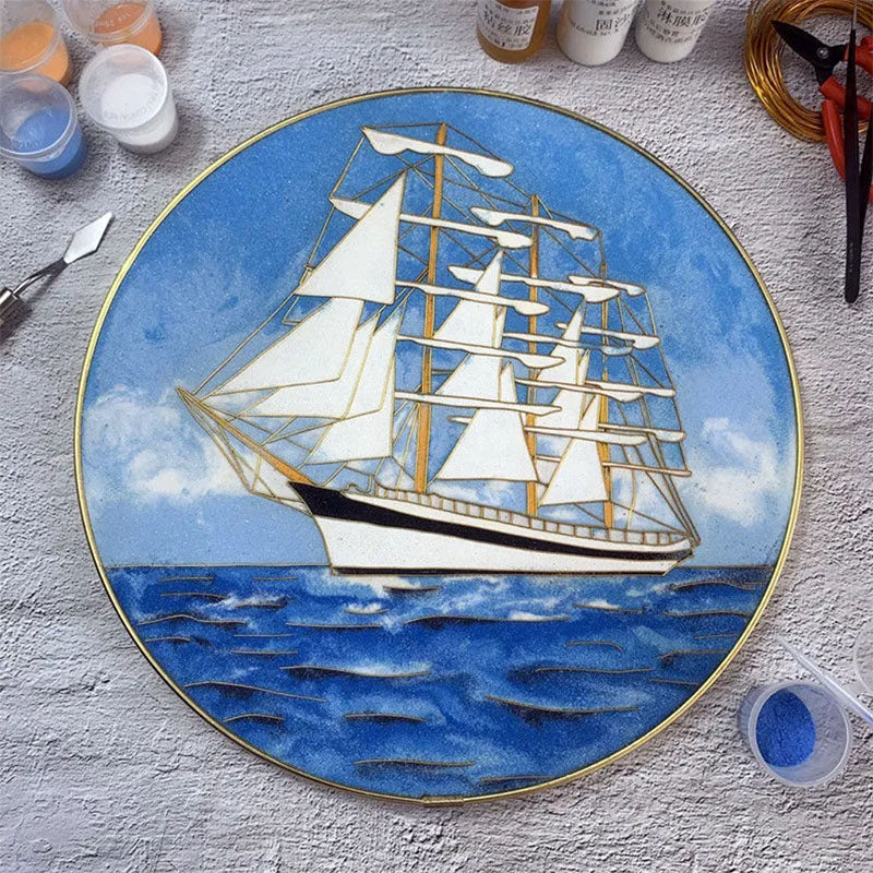 Sailing Ship Cloisonné Enamel DIY Kit