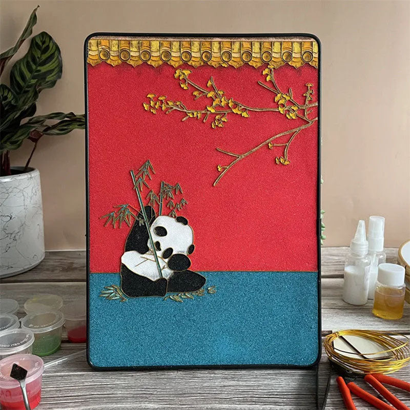 Panda Cloisonné Enamel Painting DIY Kit - OrientCrafted