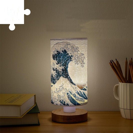 Katsushika Hokusai 3D Puzzle Column Lamp | Night Light The Great Wave off Kanagawa