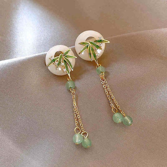 Handcrafted Vintage Bamboo Leaf Earrings