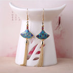 Handcrafted Cloisonné Tassel Earrings - OrientCrafted