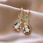 Pipa Earrings Handcrafted Cloisonné - OrientCrafted