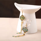 Handcrafted Cloisonné Tassel Earrings - OrientCrafted