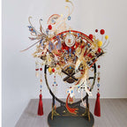 Chinese Wedding Fan 3D Puzzle Metal Assembly Model Handmade Ornament