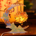 Moonlit Blossom Night Lamp 3D Metal Puzzle DIY Assembly Kit - OrientCrafted