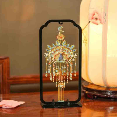Peacock Feather Scented Sachet DIY Metal Puzzle Model Kit - OrientCrafted