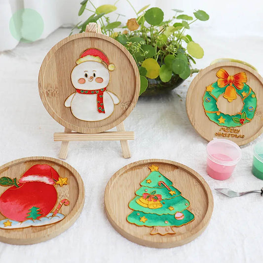 Christmas Cloisonné Enamel Coaster DIY Kit – Handmade Holiday Craft Set