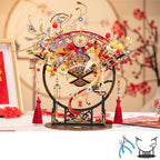Chinese Wedding Fan 3D Puzzle Metal Assembly Model Handmade Ornament