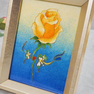 Rose Cloisonné Enamel Painting DIY Kit - OrientCrafted