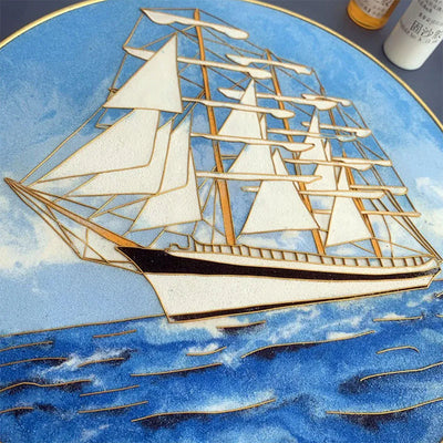 Sailing Ship Cloisonné Enamel DIY Kit - OrientCrafted