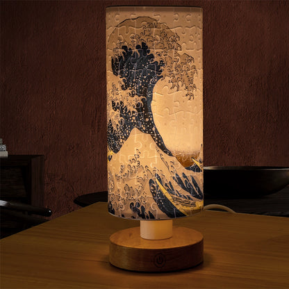 Katsushika Hokusai 3D Puzzle Column Lamp | Night Light The Great Wave off Kanagawa