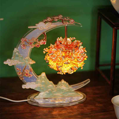 Moonlit Blossom Night Lamp 3D Metal Puzzle DIY Assembly Kit - OrientCrafted