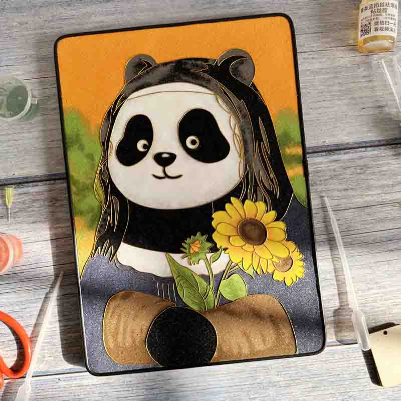 Panda Masterpiece Wall Art Cloisonné Enamel DIY Kit