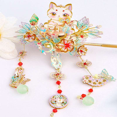 Cat's Carnival Hairpin 3D Metal Puzzle Model DIY Kit - OrientCrafted