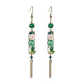 Handcrafted Cloisonné Agate Tassel Earrings - OrientCrafted