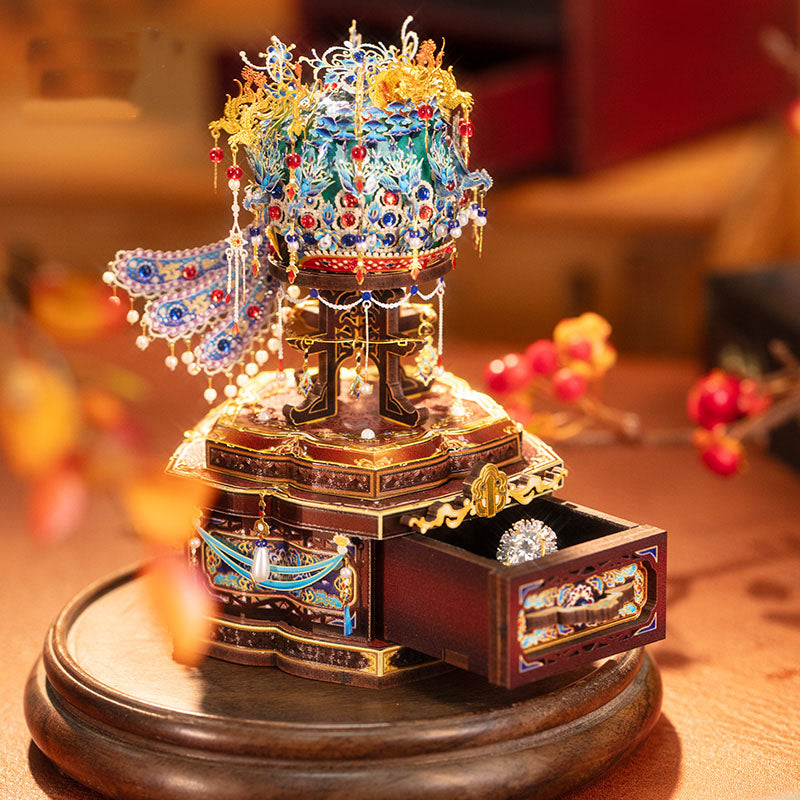 Dragons and Phoenixes Treasure Box - 3D Metal Puzzle Jewelry Box - OrientCrafted