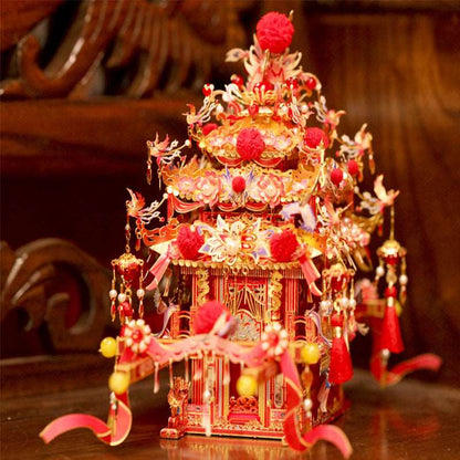 Chinese Wedding Sedan Chair 3D Puzzle Metal Assembly Model Handmade