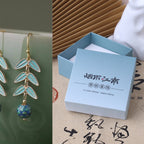 Handcrafted Cloisonné Leaf Earrings - OrientCrafted