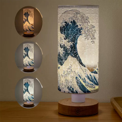 Katsushika Hokusai 3D Puzzle Column Lamp | Night Light The Great Wave off Kanagawa - OrientCrafted