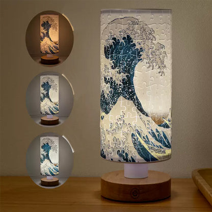 Katsushika Hokusai 3D Puzzle Column Lamp | Night Light The Great Wave off Kanagawa