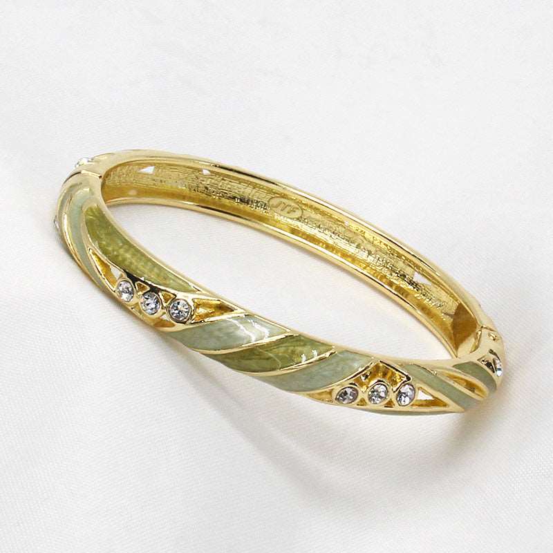 Wave Cloisonné Enamel Bangle Gold-Plated Vintage - OrientCrafted