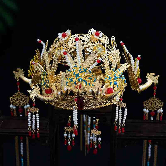 Handmade Luxurious Phoenix Coronet Crown Hair Accessory