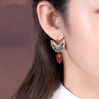 Handcrafted Cloisonné Butterfly Earrings - OrientCrafted