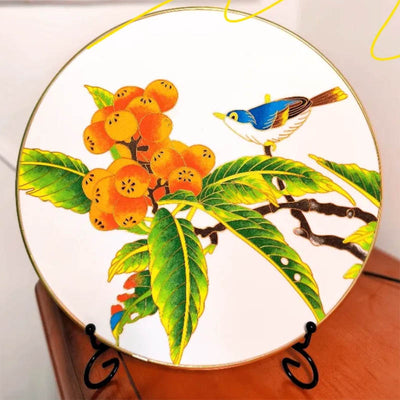 Loquat and Tit Cloisonné Enamel DIY Kit - OrientCrafted