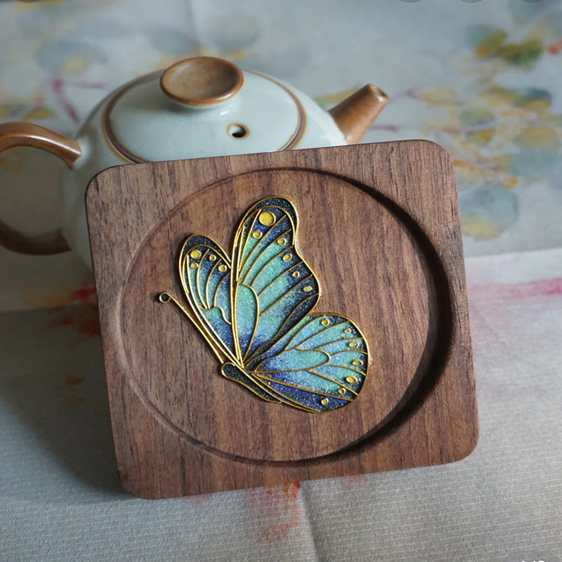 Beginner Butterfly Coaster Cloisonné Enamel DIY Kit - OrientCrafted