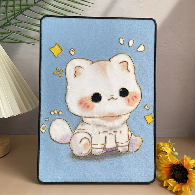 Cartoon Cat Cloisonné Enamel DIY Kit - OrientCrafted