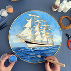 Sailing Ship Cloisonné Enamel DIY Kit - OrientCrafted