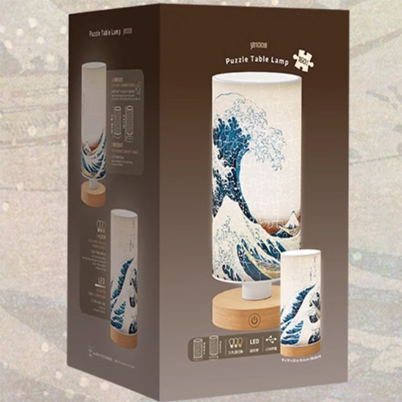 Katsushika Hokusai 3D Puzzle Column Lamp | Night Light The Great Wave off Kanagawa