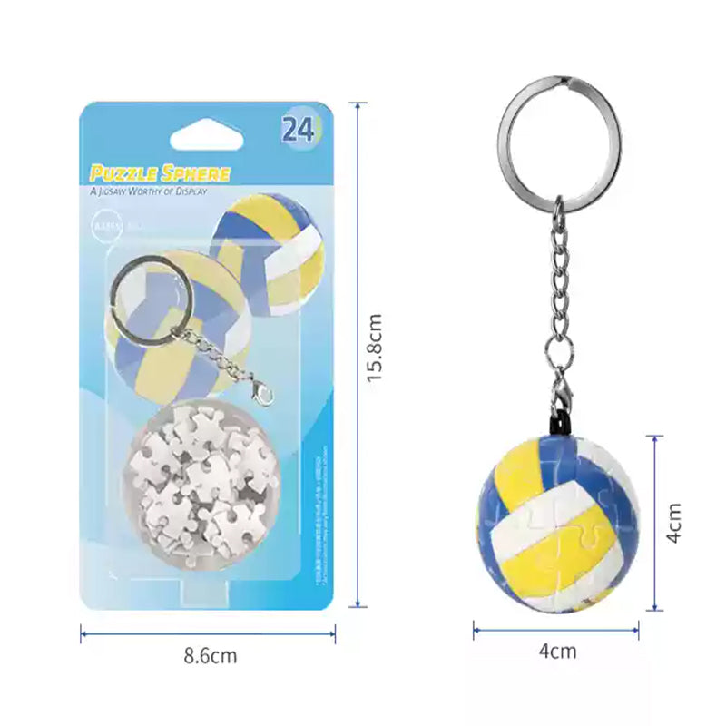 24-Piece 3D Puzzle Keychain Round Shape Creative Gift - OrientCrafted