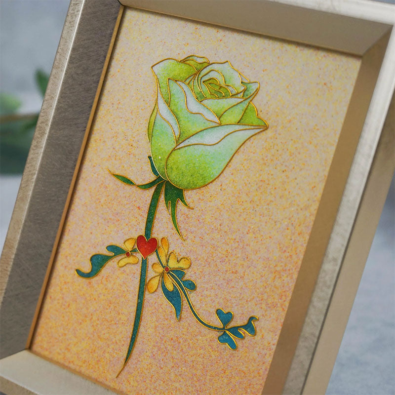 Rose Cloisonné Enamel Painting DIY Kit - OrientCrafted
